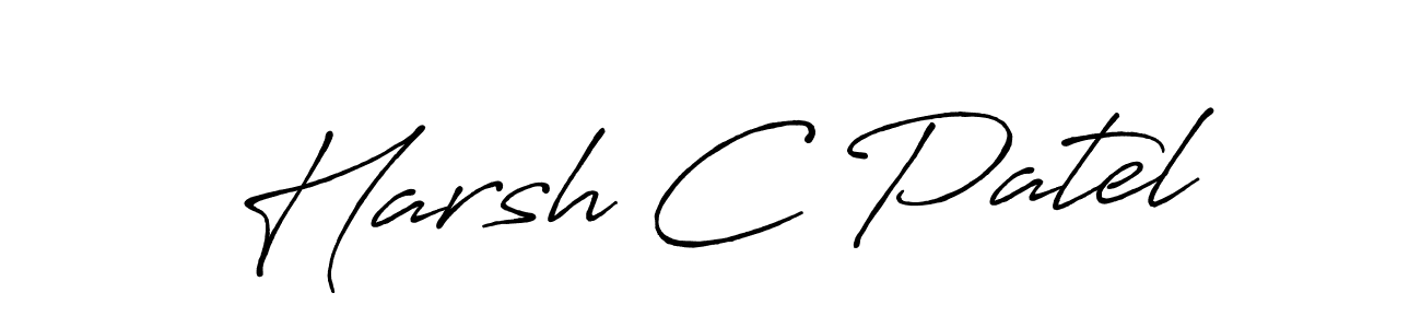 Make a beautiful signature design for name Harsh C Patel. With this signature (Antro_Vectra_Bolder) style, you can create a handwritten signature for free. Harsh C Patel signature style 7 images and pictures png