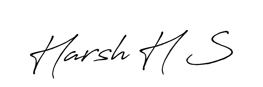 Use a signature maker to create a handwritten signature online. With this signature software, you can design (Antro_Vectra_Bolder) your own signature for name Harsh H S. Harsh H S signature style 7 images and pictures png