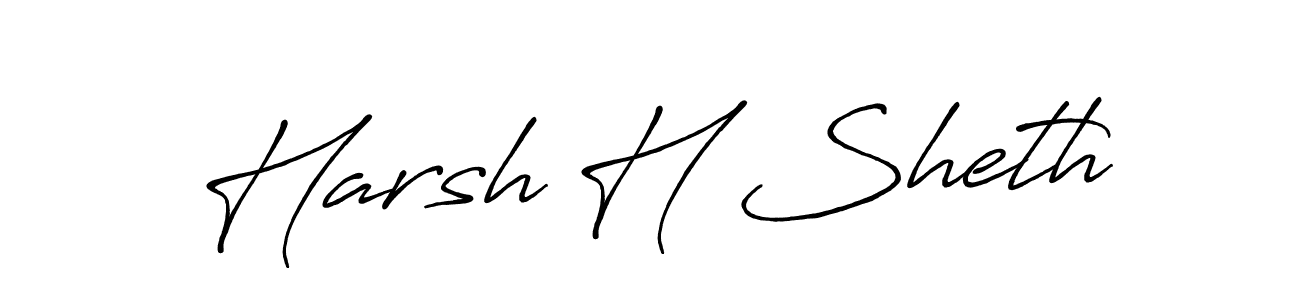 Harsh H Sheth stylish signature style. Best Handwritten Sign (Antro_Vectra_Bolder) for my name. Handwritten Signature Collection Ideas for my name Harsh H Sheth. Harsh H Sheth signature style 7 images and pictures png