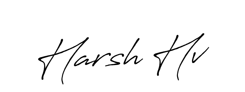 Make a beautiful signature design for name Harsh Hv. With this signature (Antro_Vectra_Bolder) style, you can create a handwritten signature for free. Harsh Hv signature style 7 images and pictures png