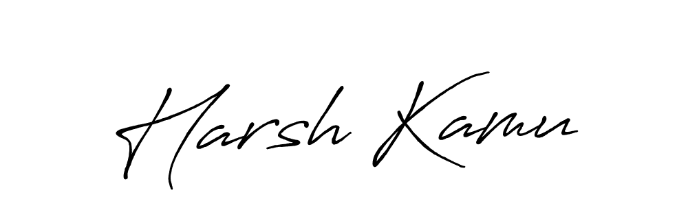 Design your own signature with our free online signature maker. With this signature software, you can create a handwritten (Antro_Vectra_Bolder) signature for name Harsh Kamu. Harsh Kamu signature style 7 images and pictures png