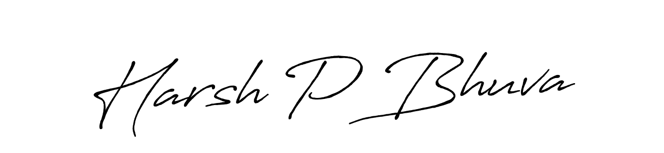 Make a beautiful signature design for name Harsh P Bhuva. With this signature (Antro_Vectra_Bolder) style, you can create a handwritten signature for free. Harsh P Bhuva signature style 7 images and pictures png