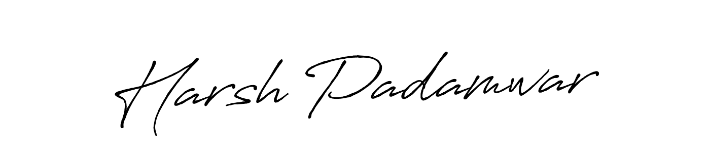 How to make Harsh Padamwar name signature. Use Antro_Vectra_Bolder style for creating short signs online. This is the latest handwritten sign. Harsh Padamwar signature style 7 images and pictures png