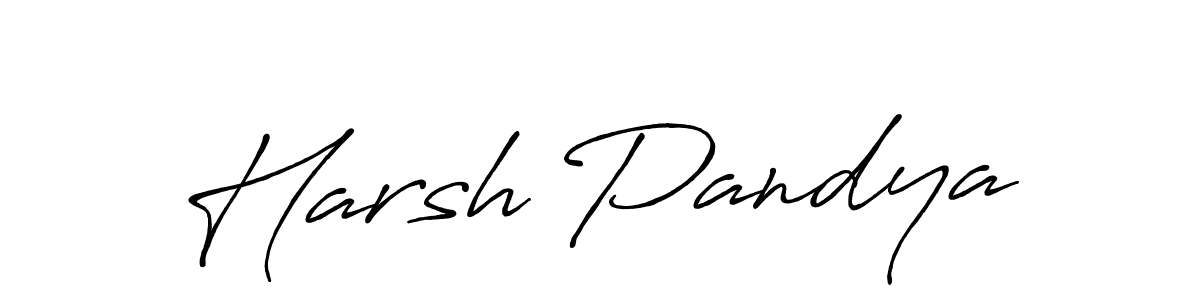 How to make Harsh Pandya signature? Antro_Vectra_Bolder is a professional autograph style. Create handwritten signature for Harsh Pandya name. Harsh Pandya signature style 7 images and pictures png