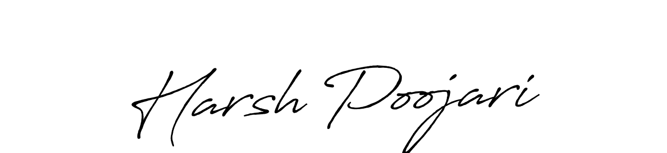 Create a beautiful signature design for name Harsh Poojari. With this signature (Antro_Vectra_Bolder) fonts, you can make a handwritten signature for free. Harsh Poojari signature style 7 images and pictures png