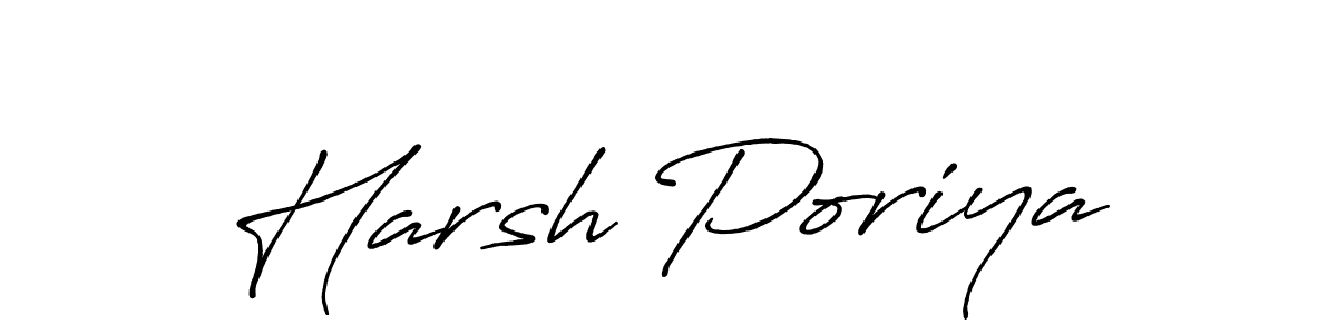 Harsh Poriya stylish signature style. Best Handwritten Sign (Antro_Vectra_Bolder) for my name. Handwritten Signature Collection Ideas for my name Harsh Poriya. Harsh Poriya signature style 7 images and pictures png