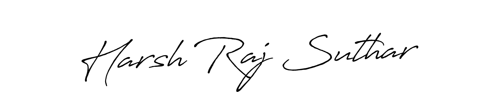 Antro_Vectra_Bolder is a professional signature style that is perfect for those who want to add a touch of class to their signature. It is also a great choice for those who want to make their signature more unique. Get Harsh Raj Suthar name to fancy signature for free. Harsh Raj Suthar signature style 7 images and pictures png
