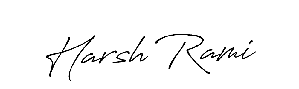 Make a beautiful signature design for name Harsh Rami. With this signature (Antro_Vectra_Bolder) style, you can create a handwritten signature for free. Harsh Rami signature style 7 images and pictures png