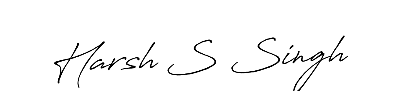 This is the best signature style for the Harsh S Singh name. Also you like these signature font (Antro_Vectra_Bolder). Mix name signature. Harsh S Singh signature style 7 images and pictures png