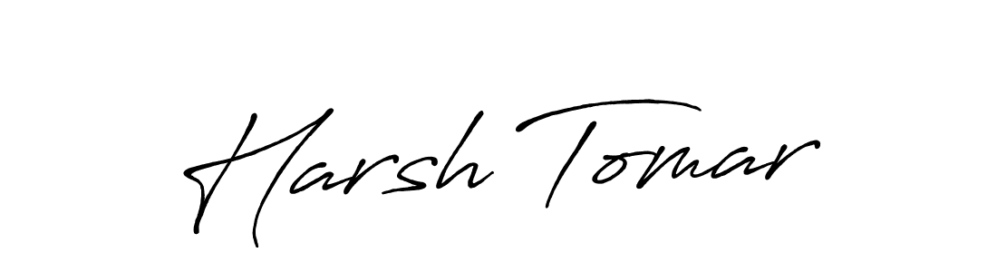 The best way (Antro_Vectra_Bolder) to make a short signature is to pick only two or three words in your name. The name Harsh Tomar include a total of six letters. For converting this name. Harsh Tomar signature style 7 images and pictures png