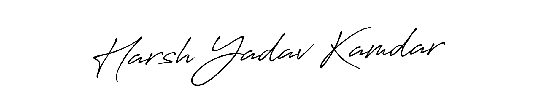 This is the best signature style for the Harsh Yadav Kamdar name. Also you like these signature font (Antro_Vectra_Bolder). Mix name signature. Harsh Yadav Kamdar signature style 7 images and pictures png