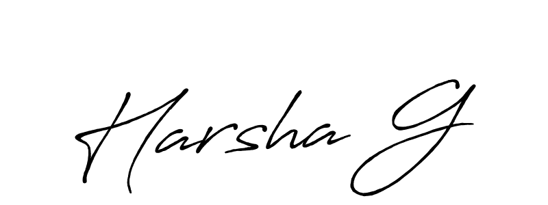 Make a beautiful signature design for name Harsha G. With this signature (Antro_Vectra_Bolder) style, you can create a handwritten signature for free. Harsha G signature style 7 images and pictures png