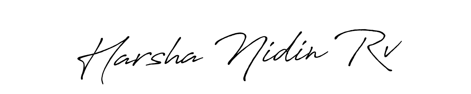 Antro_Vectra_Bolder is a professional signature style that is perfect for those who want to add a touch of class to their signature. It is also a great choice for those who want to make their signature more unique. Get Harsha Nidin Rv name to fancy signature for free. Harsha Nidin Rv signature style 7 images and pictures png