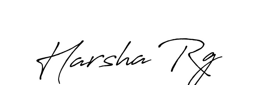 Make a beautiful signature design for name Harsha Rg. With this signature (Antro_Vectra_Bolder) style, you can create a handwritten signature for free. Harsha Rg signature style 7 images and pictures png