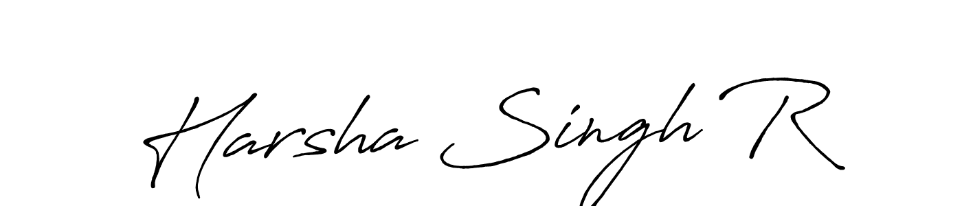 The best way (Antro_Vectra_Bolder) to make a short signature is to pick only two or three words in your name. The name Harsha Singh R include a total of six letters. For converting this name. Harsha Singh R signature style 7 images and pictures png