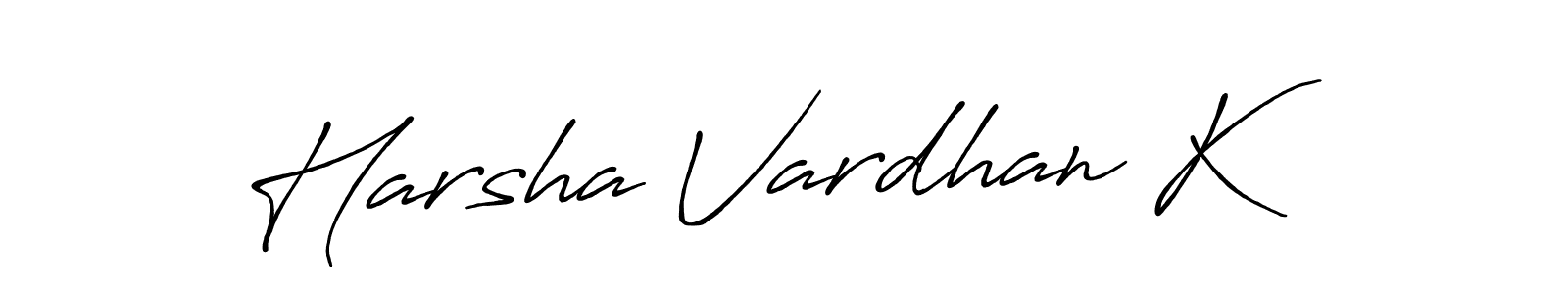 Create a beautiful signature design for name Harsha Vardhan K. With this signature (Antro_Vectra_Bolder) fonts, you can make a handwritten signature for free. Harsha Vardhan K signature style 7 images and pictures png