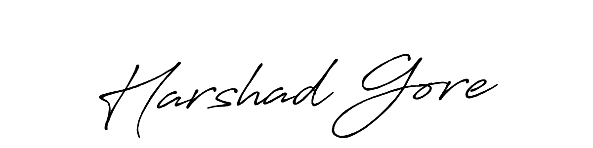 How to make Harshad Gore name signature. Use Antro_Vectra_Bolder style for creating short signs online. This is the latest handwritten sign. Harshad Gore signature style 7 images and pictures png