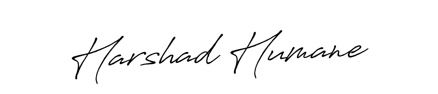 Make a beautiful signature design for name Harshad Humane. With this signature (Antro_Vectra_Bolder) style, you can create a handwritten signature for free. Harshad Humane signature style 7 images and pictures png