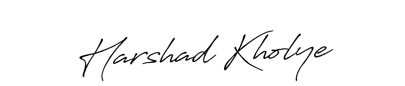 The best way (Antro_Vectra_Bolder) to make a short signature is to pick only two or three words in your name. The name Harshad Kholye include a total of six letters. For converting this name. Harshad Kholye signature style 7 images and pictures png