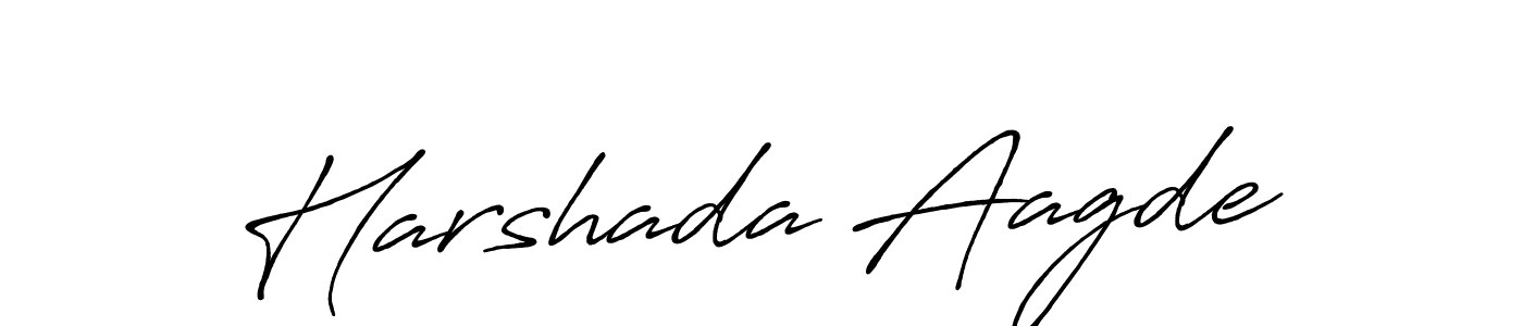 Make a beautiful signature design for name Harshada Aagde. With this signature (Antro_Vectra_Bolder) style, you can create a handwritten signature for free. Harshada Aagde signature style 7 images and pictures png