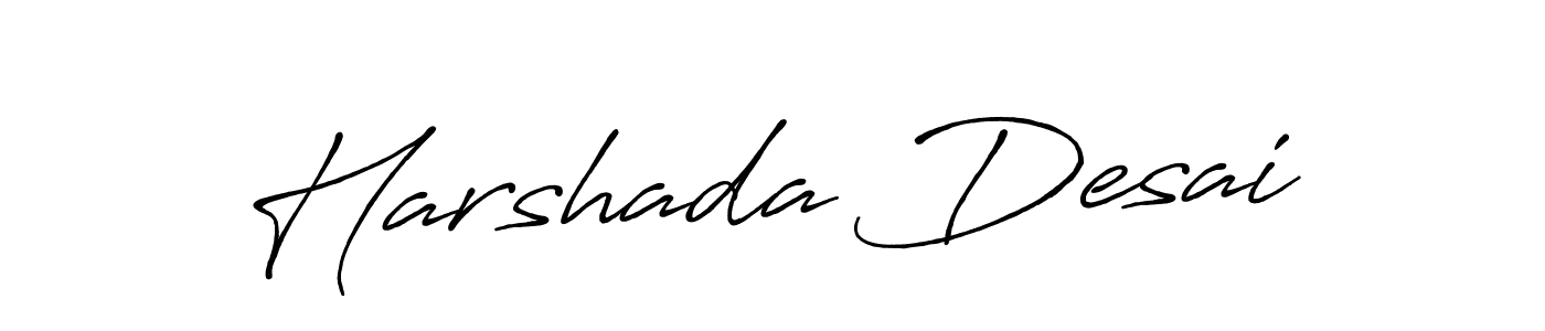 Create a beautiful signature design for name Harshada Desai. With this signature (Antro_Vectra_Bolder) fonts, you can make a handwritten signature for free. Harshada Desai signature style 7 images and pictures png