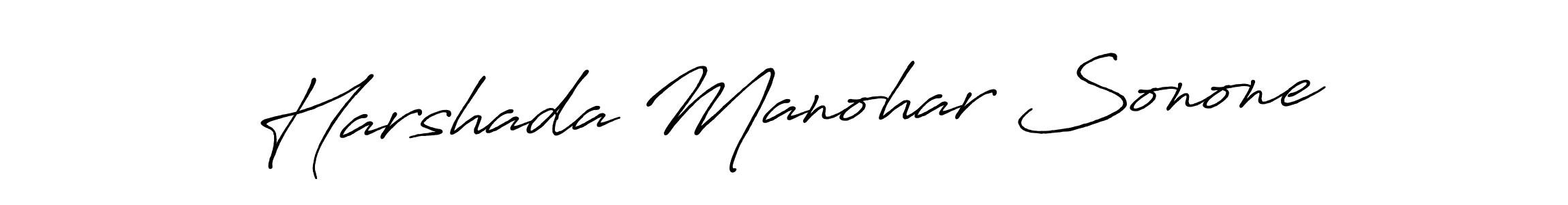 Make a beautiful signature design for name Harshada Manohar Sonone. With this signature (Antro_Vectra_Bolder) style, you can create a handwritten signature for free. Harshada Manohar Sonone signature style 7 images and pictures png
