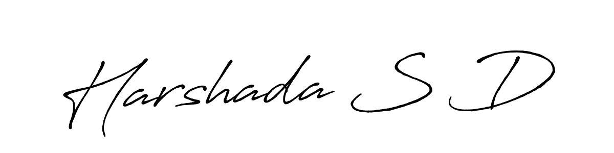 Use a signature maker to create a handwritten signature online. With this signature software, you can design (Antro_Vectra_Bolder) your own signature for name Harshada S D. Harshada S D signature style 7 images and pictures png