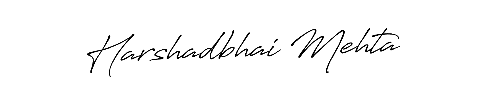 Use a signature maker to create a handwritten signature online. With this signature software, you can design (Antro_Vectra_Bolder) your own signature for name Harshadbhai Mehta. Harshadbhai Mehta signature style 7 images and pictures png