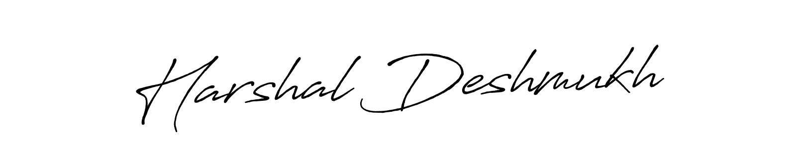 Create a beautiful signature design for name Harshal Deshmukh. With this signature (Antro_Vectra_Bolder) fonts, you can make a handwritten signature for free. Harshal Deshmukh signature style 7 images and pictures png