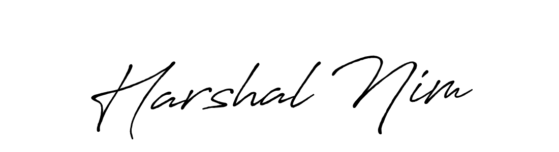 Here are the top 10 professional signature styles for the name Harshal Nim. These are the best autograph styles you can use for your name. Harshal Nim signature style 7 images and pictures png