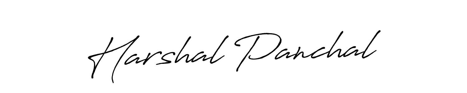 Use a signature maker to create a handwritten signature online. With this signature software, you can design (Antro_Vectra_Bolder) your own signature for name Harshal Panchal. Harshal Panchal signature style 7 images and pictures png