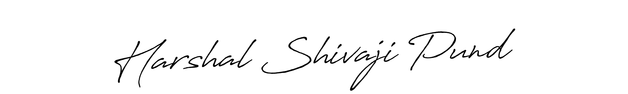 How to make Harshal Shivaji Pund name signature. Use Antro_Vectra_Bolder style for creating short signs online. This is the latest handwritten sign. Harshal Shivaji Pund signature style 7 images and pictures png