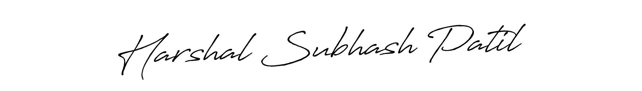 How to make Harshal Subhash Patil name signature. Use Antro_Vectra_Bolder style for creating short signs online. This is the latest handwritten sign. Harshal Subhash Patil signature style 7 images and pictures png