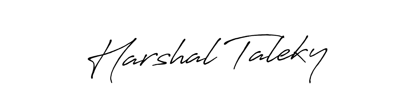 How to make Harshal Taleky name signature. Use Antro_Vectra_Bolder style for creating short signs online. This is the latest handwritten sign. Harshal Taleky signature style 7 images and pictures png