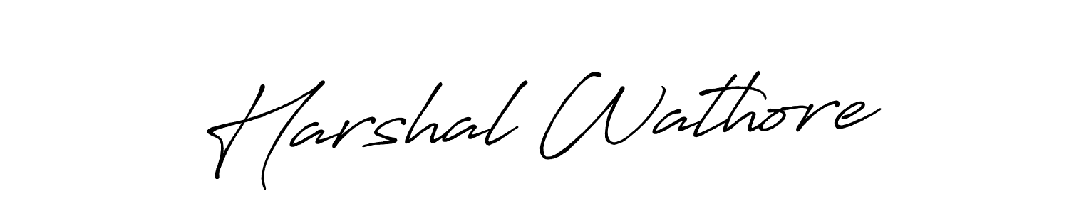 Make a beautiful signature design for name Harshal Wathore. With this signature (Antro_Vectra_Bolder) style, you can create a handwritten signature for free. Harshal Wathore signature style 7 images and pictures png