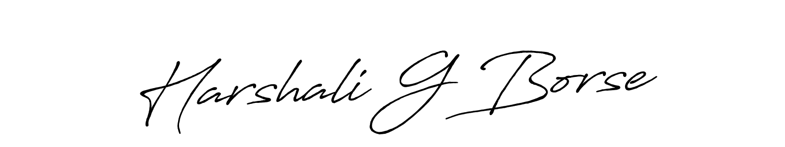 Use a signature maker to create a handwritten signature online. With this signature software, you can design (Antro_Vectra_Bolder) your own signature for name Harshali G Borse. Harshali G Borse signature style 7 images and pictures png