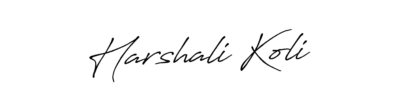 Also we have Harshali Koli name is the best signature style. Create professional handwritten signature collection using Antro_Vectra_Bolder autograph style. Harshali Koli signature style 7 images and pictures png