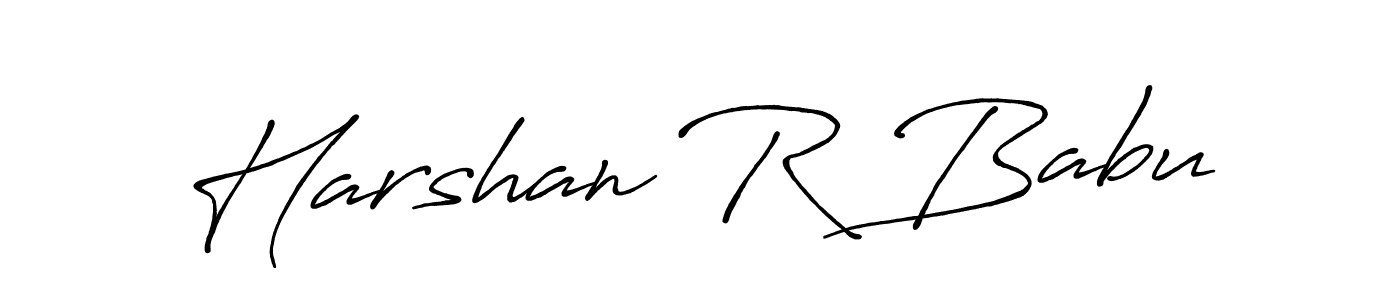 How to make Harshan R Babu name signature. Use Antro_Vectra_Bolder style for creating short signs online. This is the latest handwritten sign. Harshan R Babu signature style 7 images and pictures png