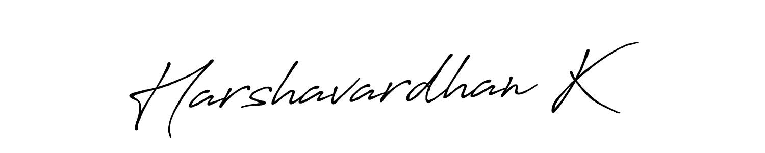 Make a beautiful signature design for name Harshavardhan K. With this signature (Antro_Vectra_Bolder) style, you can create a handwritten signature for free. Harshavardhan K signature style 7 images and pictures png