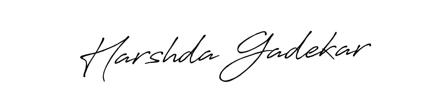 Harshda Gadekar stylish signature style. Best Handwritten Sign (Antro_Vectra_Bolder) for my name. Handwritten Signature Collection Ideas for my name Harshda Gadekar. Harshda Gadekar signature style 7 images and pictures png