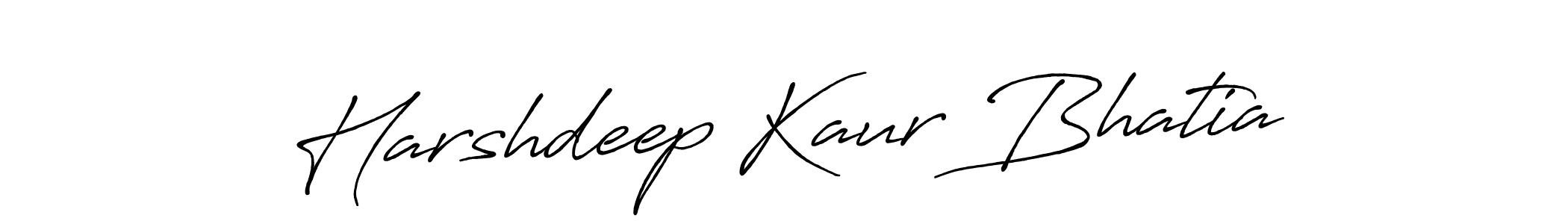 Make a beautiful signature design for name Harshdeep Kaur Bhatia. With this signature (Antro_Vectra_Bolder) style, you can create a handwritten signature for free. Harshdeep Kaur Bhatia signature style 7 images and pictures png