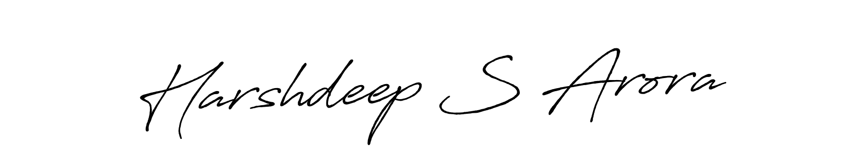 Make a beautiful signature design for name Harshdeep S Arora. With this signature (Antro_Vectra_Bolder) style, you can create a handwritten signature for free. Harshdeep S Arora signature style 7 images and pictures png