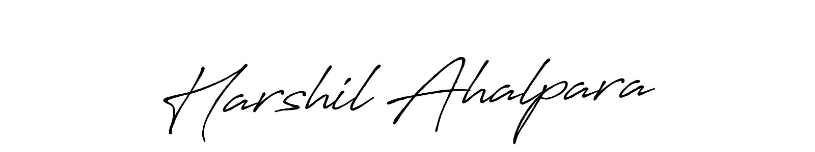 How to make Harshil Ahalpara signature? Antro_Vectra_Bolder is a professional autograph style. Create handwritten signature for Harshil Ahalpara name. Harshil Ahalpara signature style 7 images and pictures png