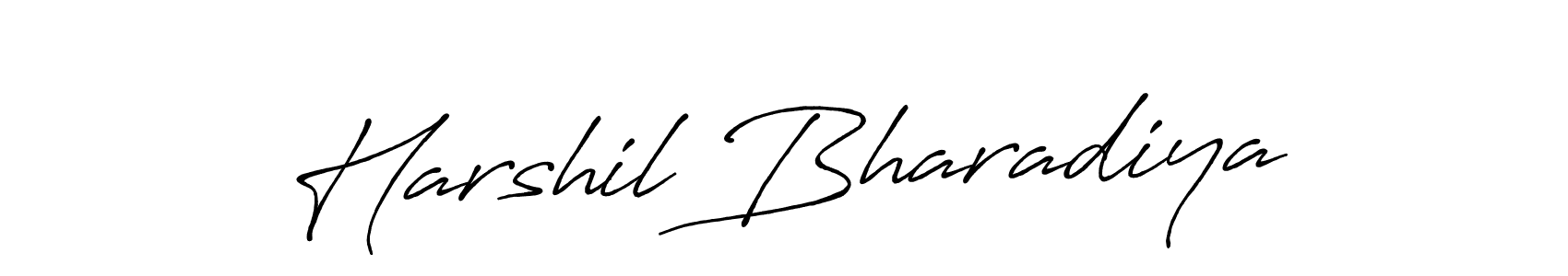 How to make Harshil Bharadiya signature? Antro_Vectra_Bolder is a professional autograph style. Create handwritten signature for Harshil Bharadiya name. Harshil Bharadiya signature style 7 images and pictures png