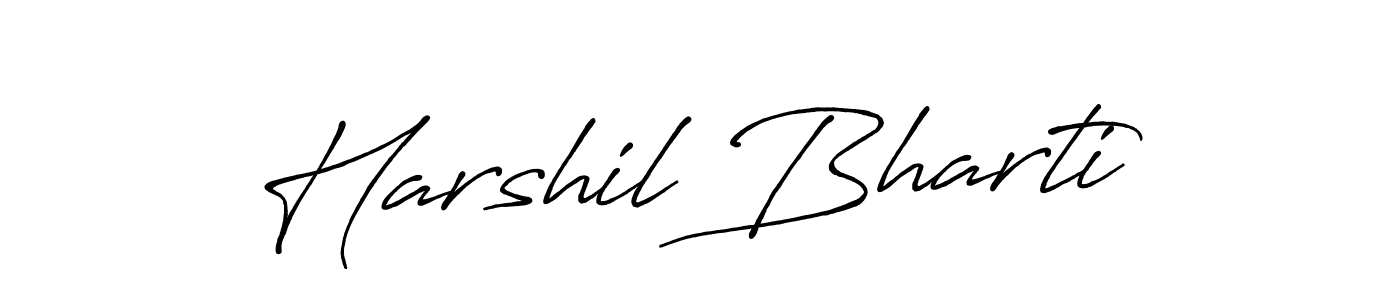 How to make Harshil Bharti name signature. Use Antro_Vectra_Bolder style for creating short signs online. This is the latest handwritten sign. Harshil Bharti signature style 7 images and pictures png