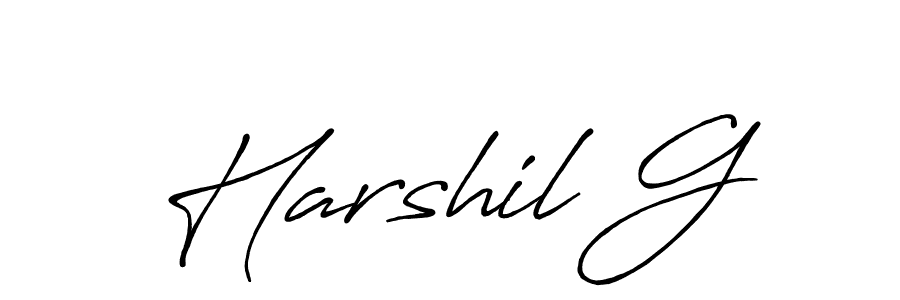It looks lik you need a new signature style for name Harshil G. Design unique handwritten (Antro_Vectra_Bolder) signature with our free signature maker in just a few clicks. Harshil G signature style 7 images and pictures png