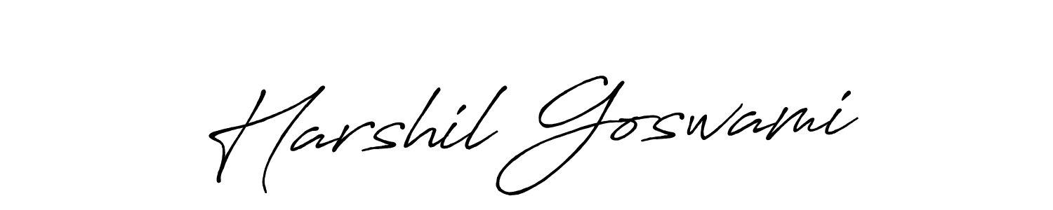 How to make Harshil Goswami signature? Antro_Vectra_Bolder is a professional autograph style. Create handwritten signature for Harshil Goswami name. Harshil Goswami signature style 7 images and pictures png