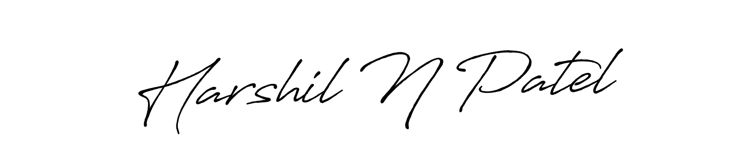 This is the best signature style for the Harshil N Patel name. Also you like these signature font (Antro_Vectra_Bolder). Mix name signature. Harshil N Patel signature style 7 images and pictures png