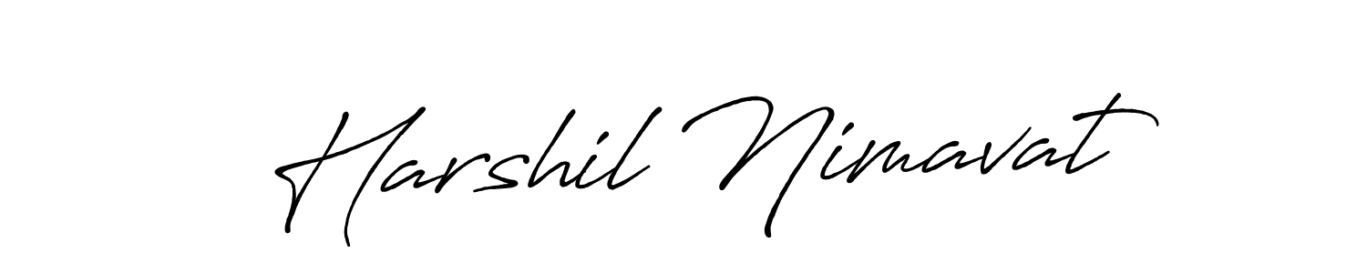 Make a beautiful signature design for name Harshil Nimavat. With this signature (Antro_Vectra_Bolder) style, you can create a handwritten signature for free. Harshil Nimavat signature style 7 images and pictures png