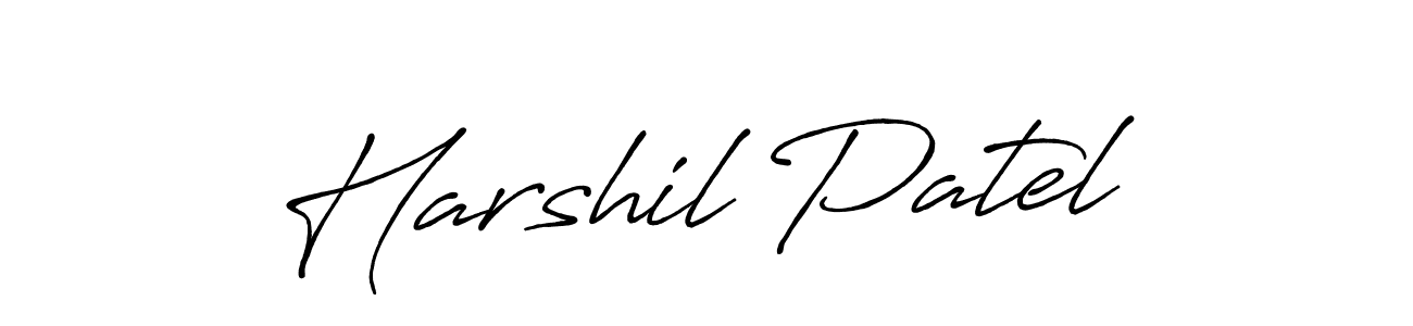 Design your own signature with our free online signature maker. With this signature software, you can create a handwritten (Antro_Vectra_Bolder) signature for name Harshil Patel. Harshil Patel signature style 7 images and pictures png